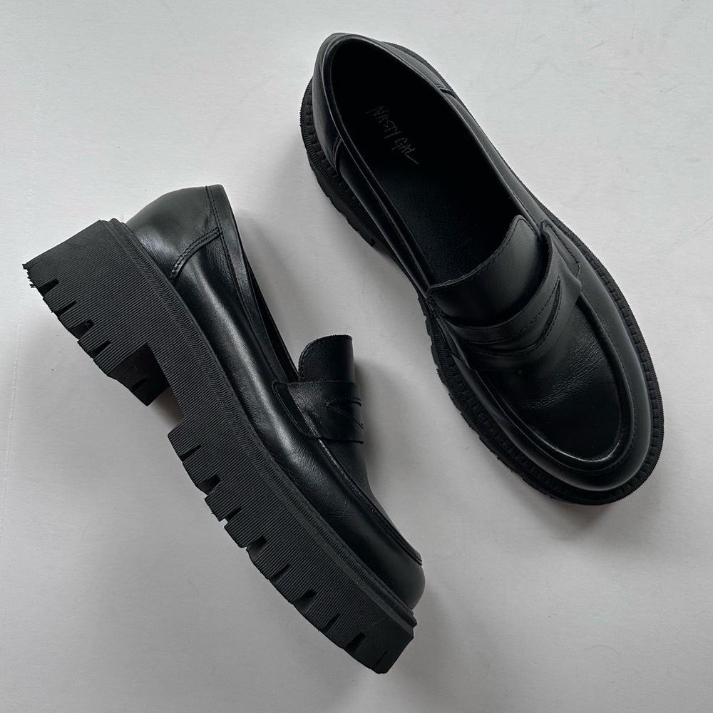 Nasty Gal Leather Chunky Loafers 40 EU / 9 US